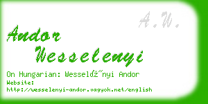 andor wesselenyi business card